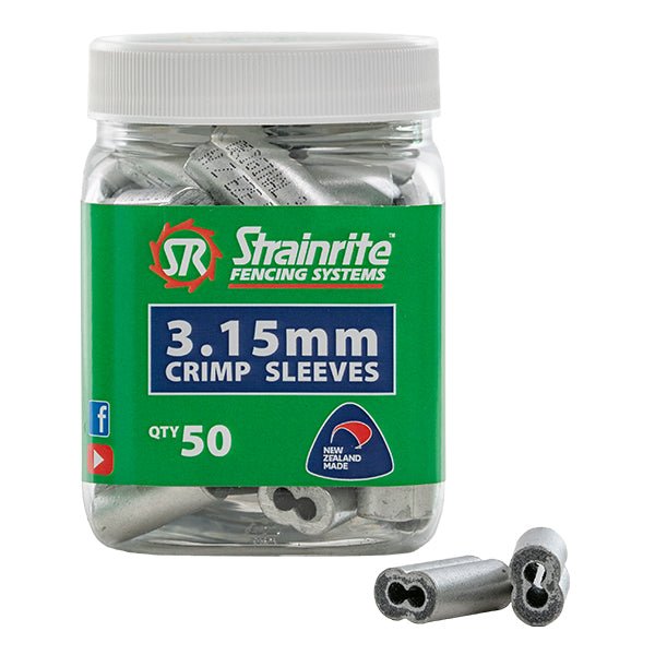 Strainrite Crimp Sleeves – 10 Gauge, bottle of 50