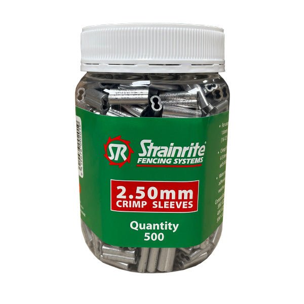 Strainrite Crimp Sleeves – 12.5 Gauge, Bottle of 500
