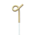 Range Ward pigtail step-in fence post, 42 inch, white coated shaft with gold top loop, full length