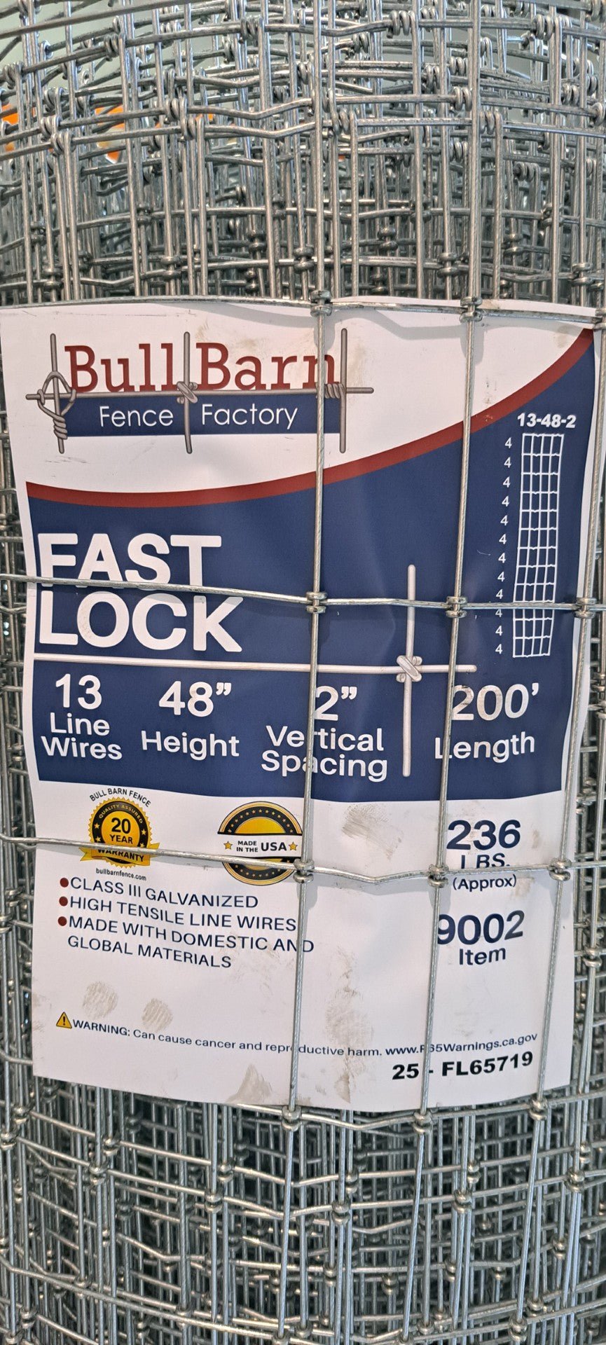 Woven Wire 12.5g Fast Lock Hi Tensile 13/48/2, 200'